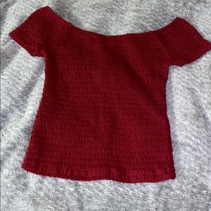 Red Off the Shoulder Top